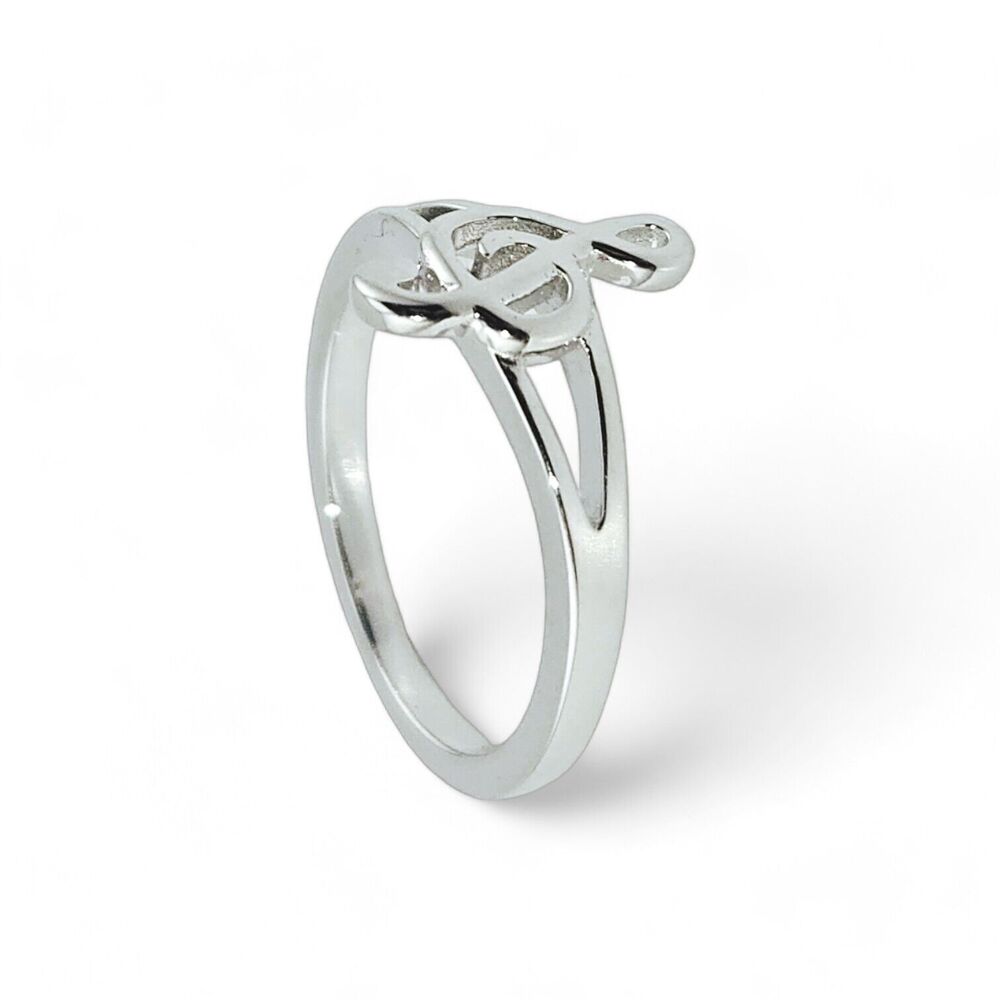 Sterling Silver 925 Musical Note Ring - Picture 6 of 6